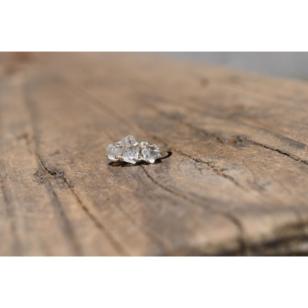 Lake County diamond engagement ring, sterling silver size 4 American made - Picture 6 of 9